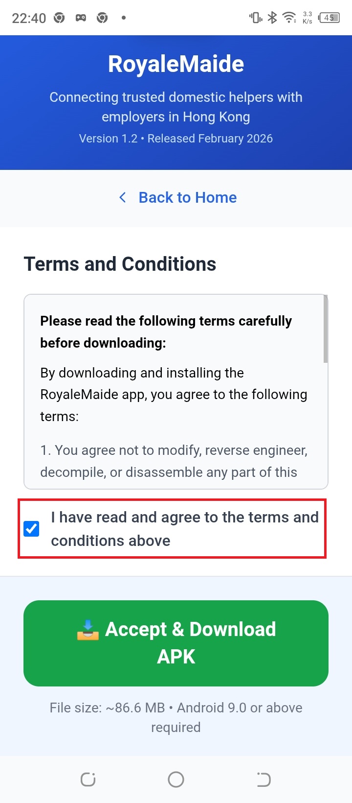 Step 1: Accept and Download
